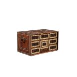 Y An Indo-Portuguese rosewood and bone inlaid table cabinet, , late 17th/early 18th century