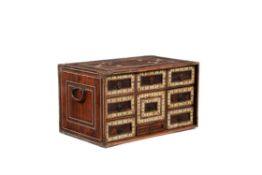 Y An Indo-Portuguese rosewood and bone inlaid table cabinet, , late 17th/early 18th century