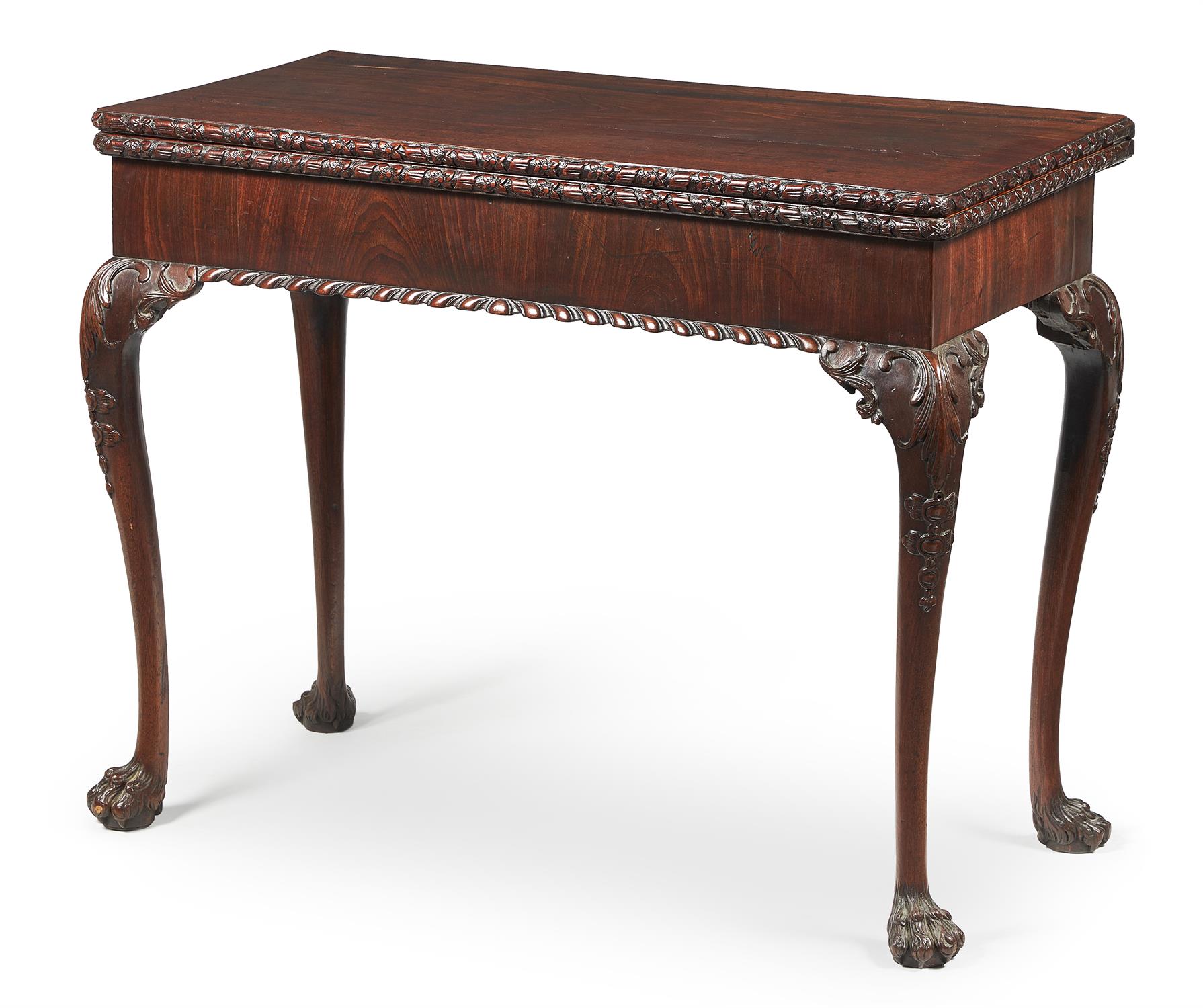 A George II mahogany concertina action card table