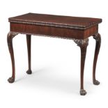 A George II mahogany concertina action card table