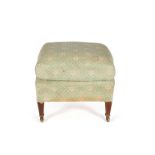 A mahogany and upholstered stool, by Howard & Sons, mid 20th century
