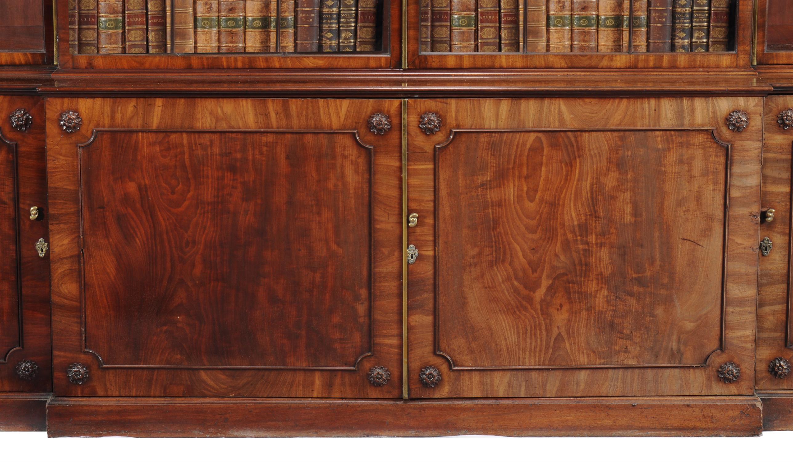 A George III mahogany breakfront library bookcase - Image 2 of 5