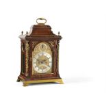 A George III brass mounted mahogany table clock