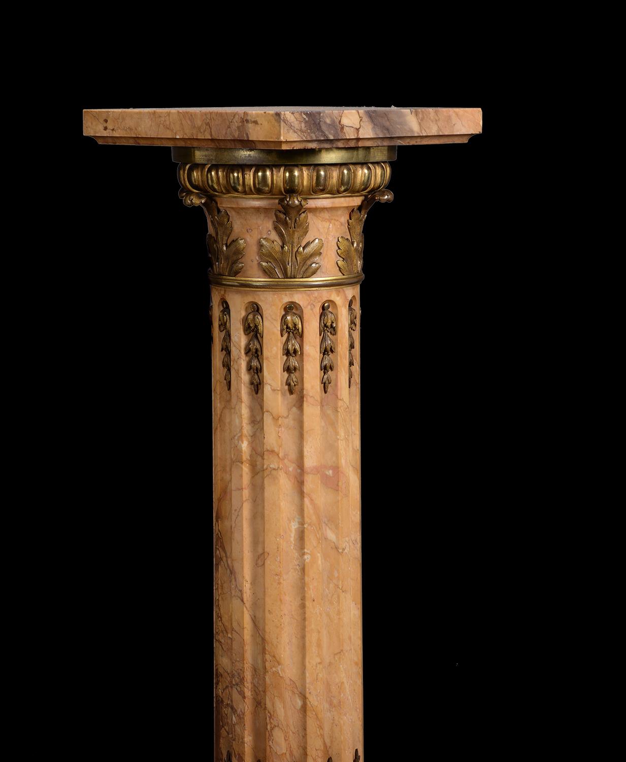 An impressive French gilt bronze mounted columnar pedestal - Image 2 of 3