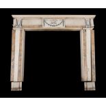 A George III marble and scagliola fire surround