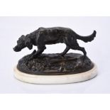 A French patinated bronze model of a hunting dog, late 19th century