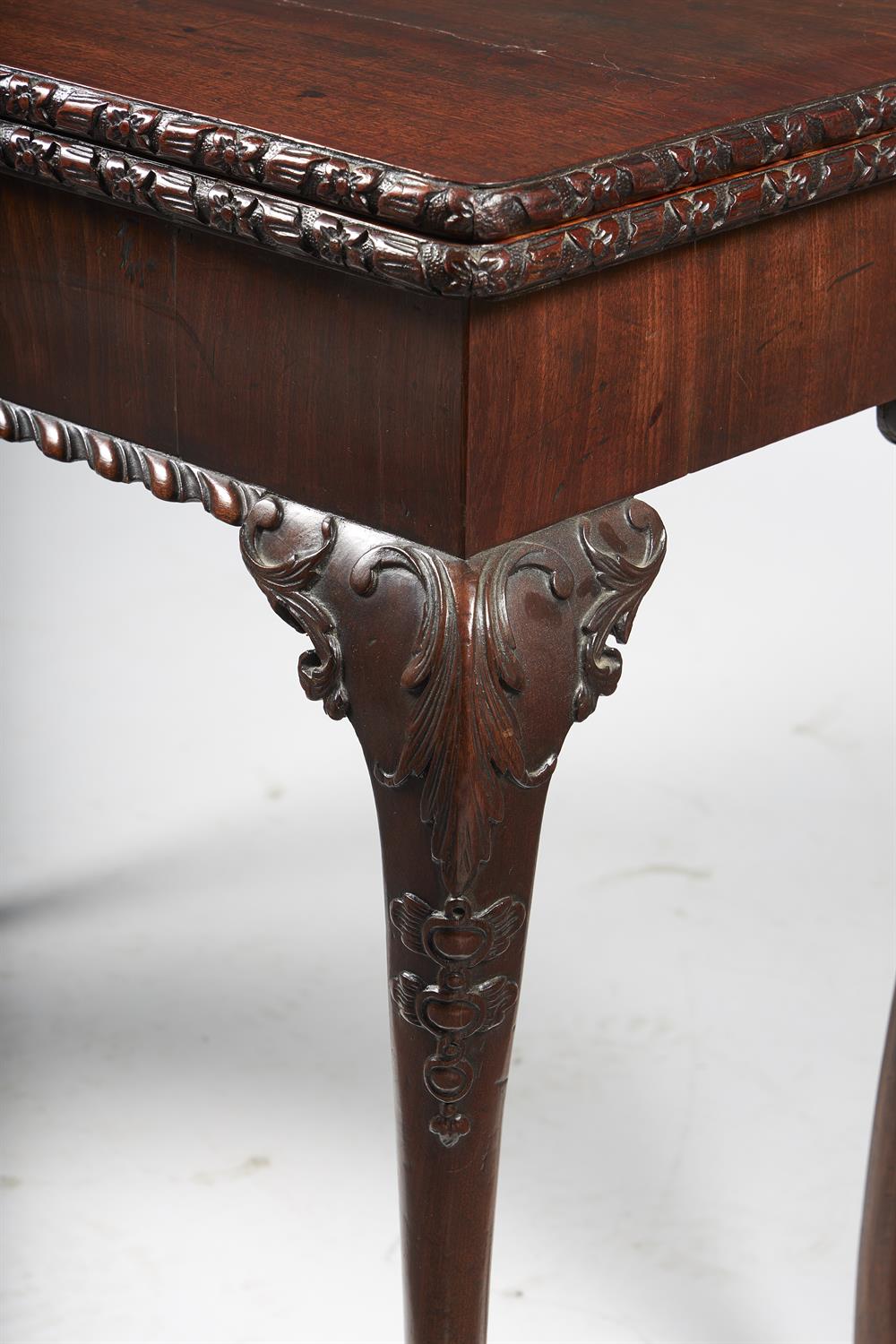 A George II mahogany concertina action card table - Image 2 of 6