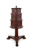 A George IV mahogany revolving bookcase