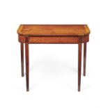 Y A George III satinwood and tulipwood cross banded side table