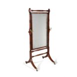 A Regency mahogany cheval mirror