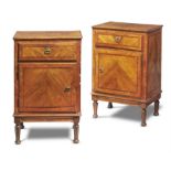 A pair of Italian walnut bedside cabinets, late 18th century
