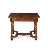 An olivewood and walnut oyster veneered side table