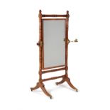 A Regency mahogany cheval mirror