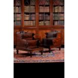 A pair of Regency mahogany library steps