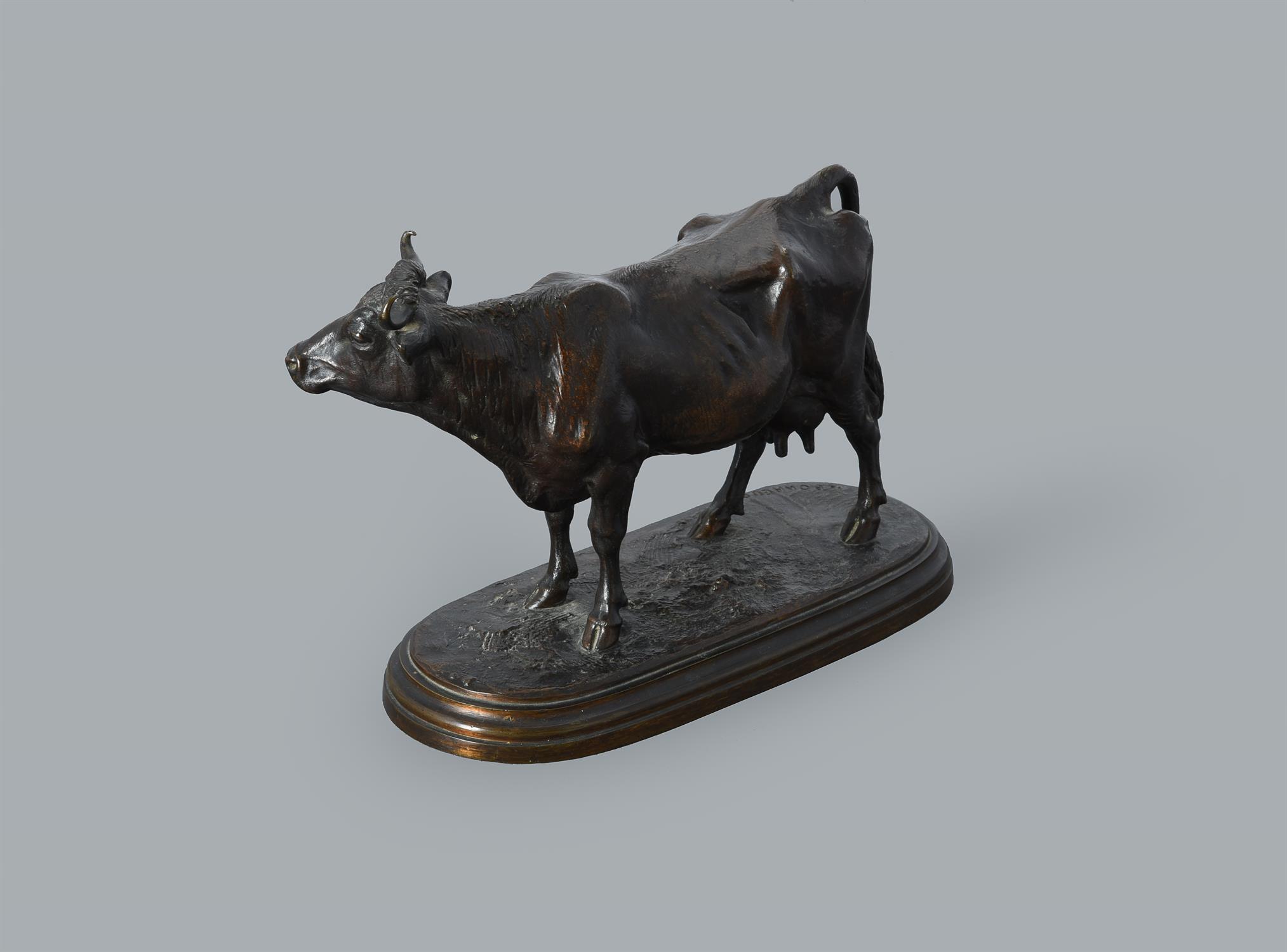 After Isidore-Jules Bonheur (1827-1901), a patinated metal model of a standing cow - Image 2 of 3