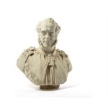 An impressive Victorian sculpted marble portrait bust of Henry Temple