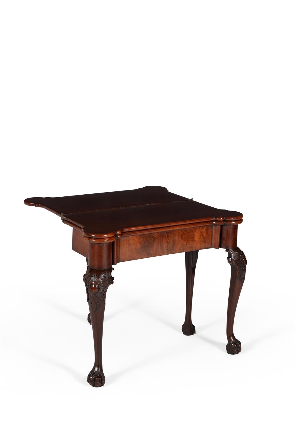 A George III mahogany triple folding games and tea table - Image 2 of 5