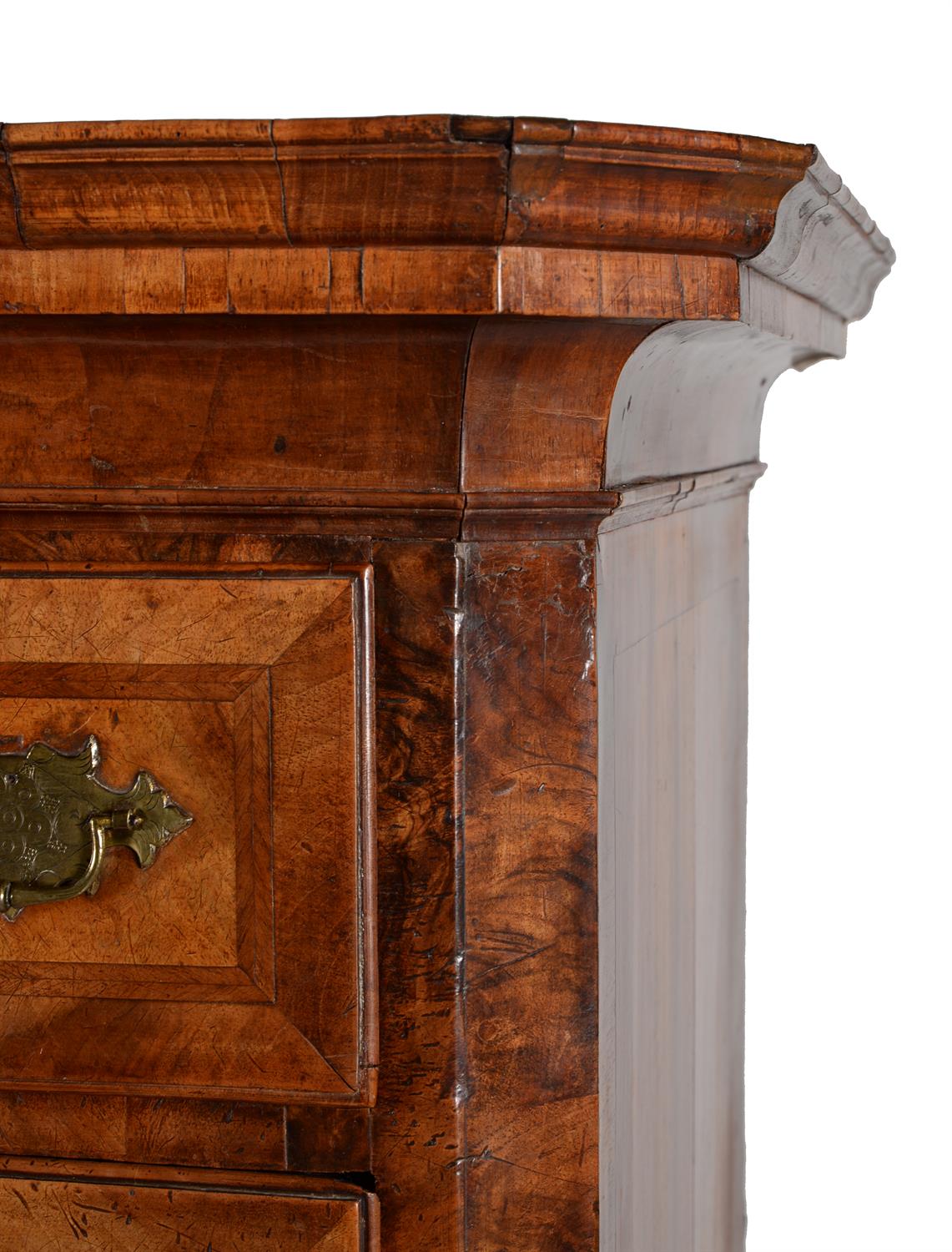 A George I walnut and feather banded chest on stand - Image 3 of 4