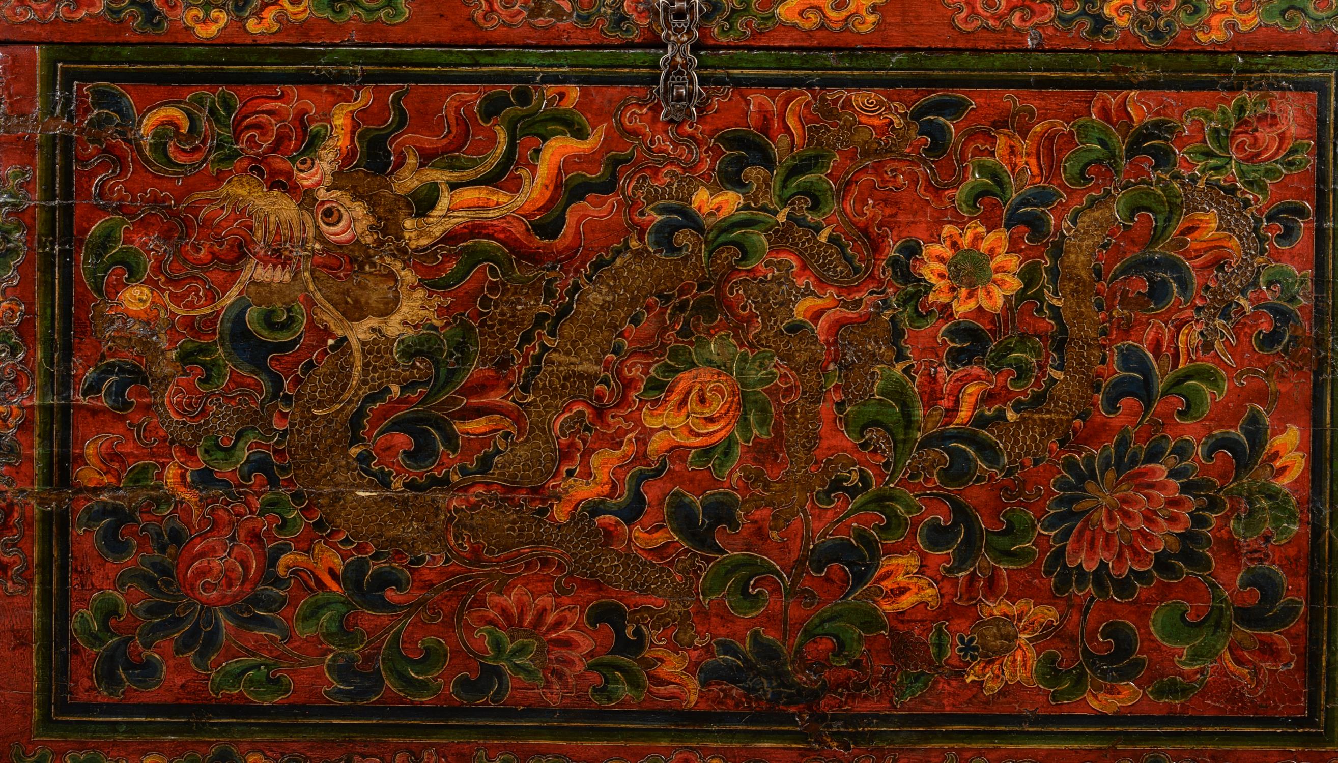 A Tibetan polychrome painted chest - Image 4 of 4
