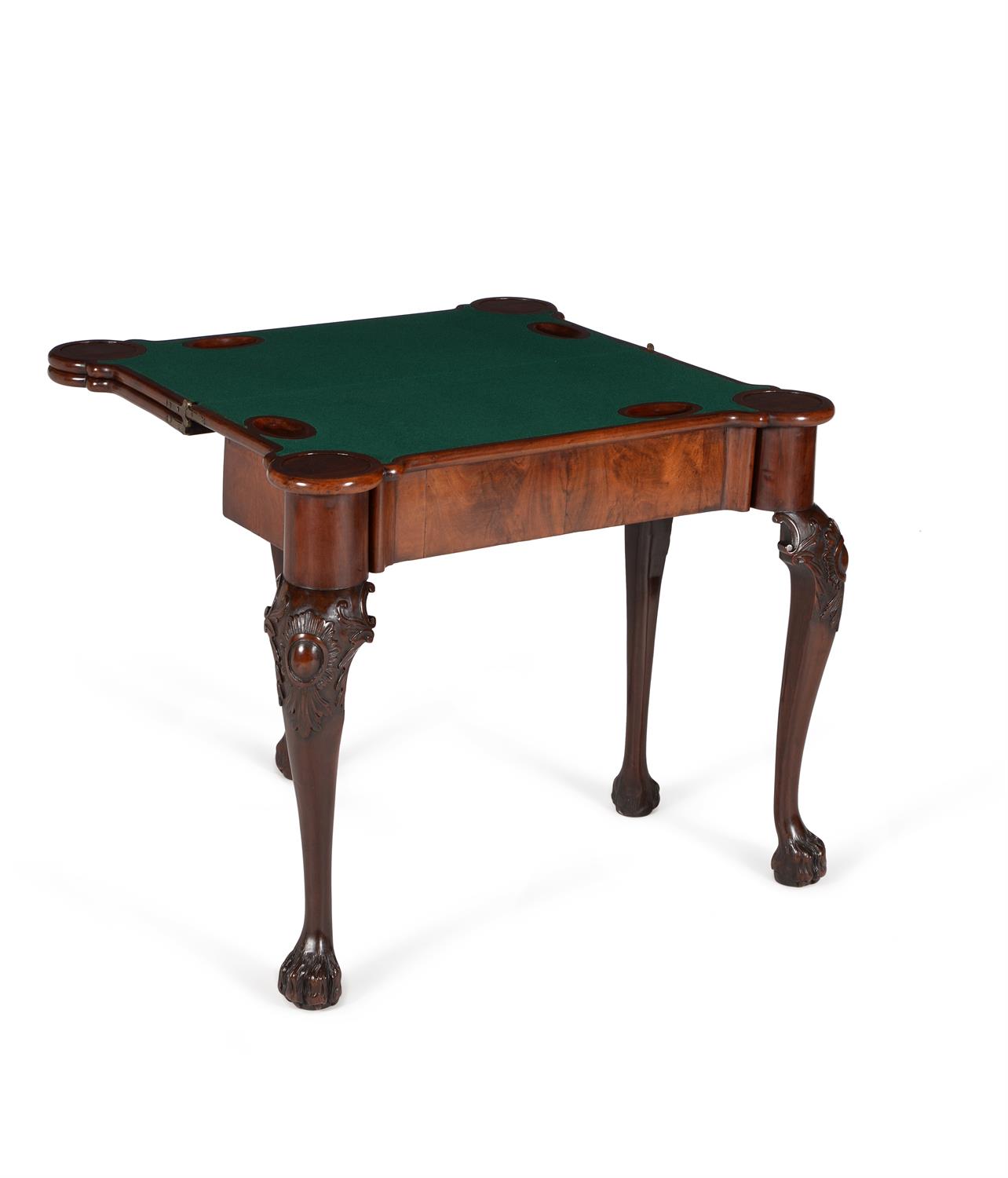 A George III mahogany triple folding games and tea table - Image 3 of 5