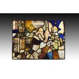 A French or Flemish composite stained glass panel