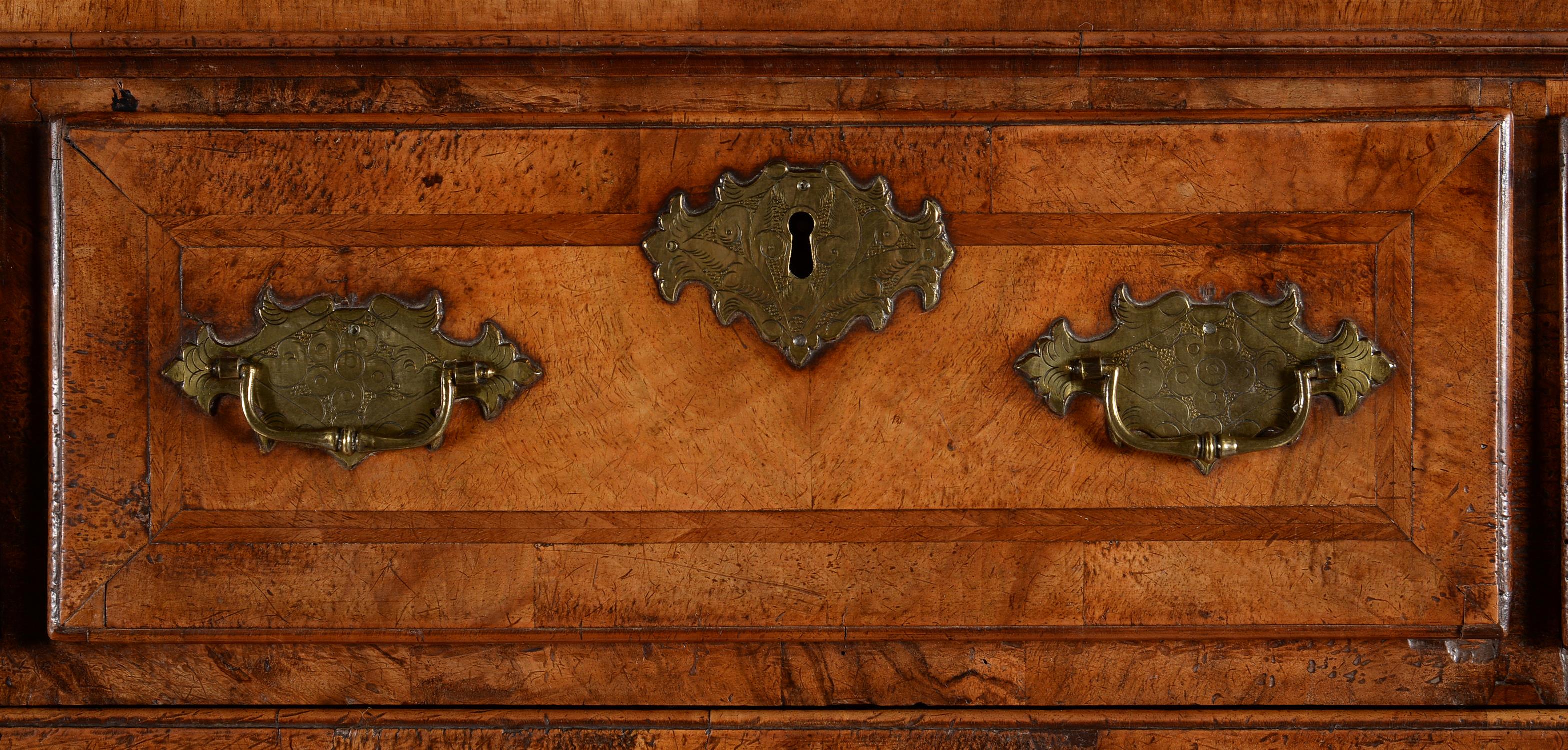 A George I walnut and feather banded chest on stand - Image 2 of 4