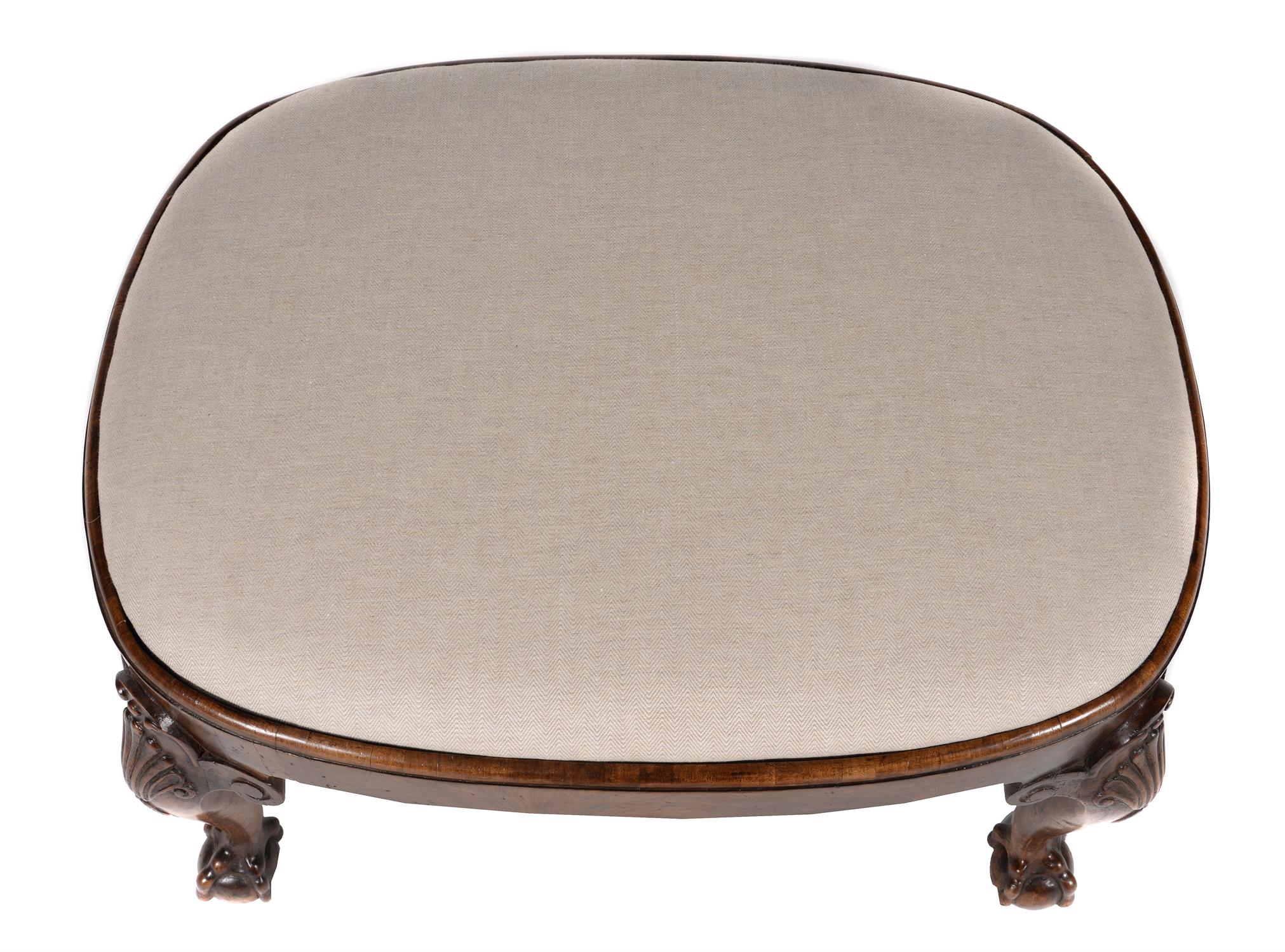 A walnut and upholstered stool, in George II style - Image 3 of 3