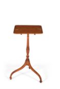 Y A George III satinwood and rosewood crossbanded tripod table