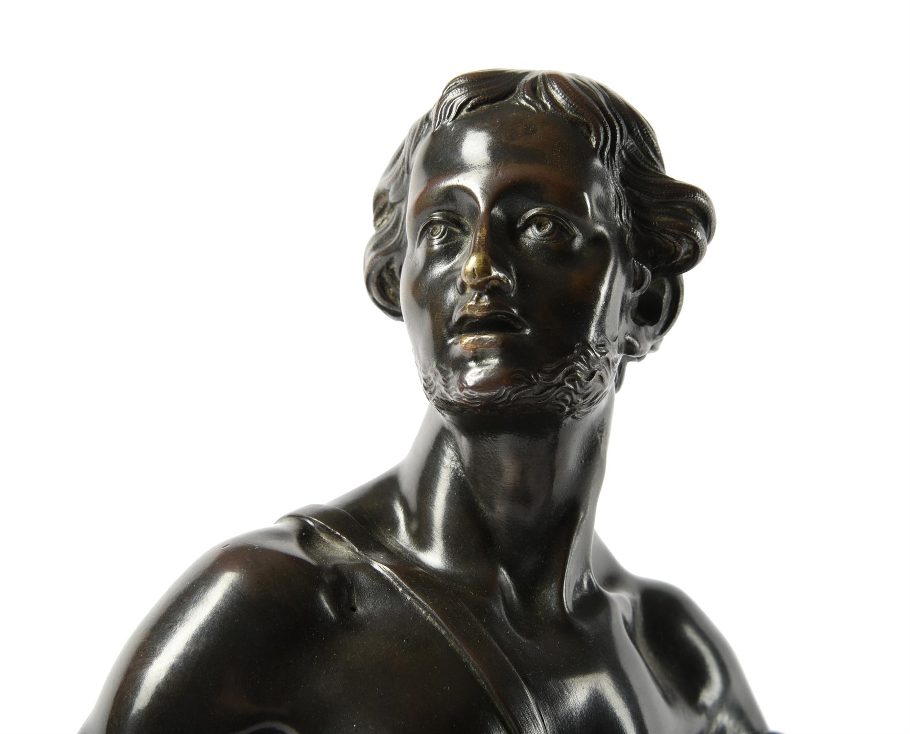 A fine French patinated bronze model of Adonis resting after the hunt - Image 3 of 4