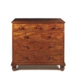 Y A Regency figured mahogany chest of drawers