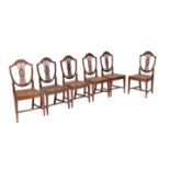 A set of six Chinese Export exotic hardwood dining chairs