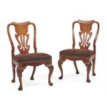 A pair of George II 'red walnut' side chairs