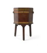 A George III mahogany hexagonal wine cooler