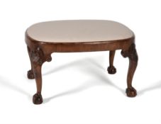 Another walnut and upholstered stool, in George II style