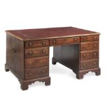 A George III mahogany partners pedestal desk