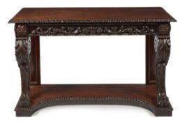 A William IV carved mahogany side table