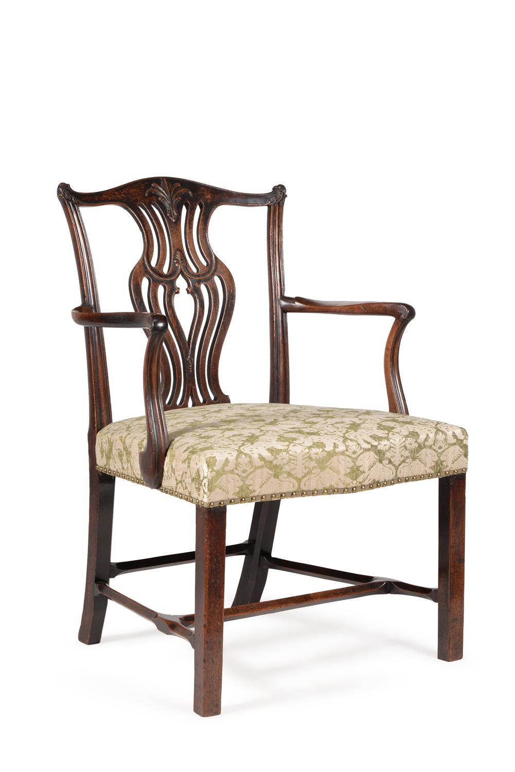 A George III mahogany open armchair