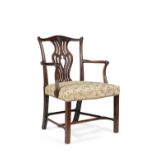 A George III mahogany open armchair