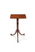 Y A Regency burr elm and rosewood crossbanded pedestal table