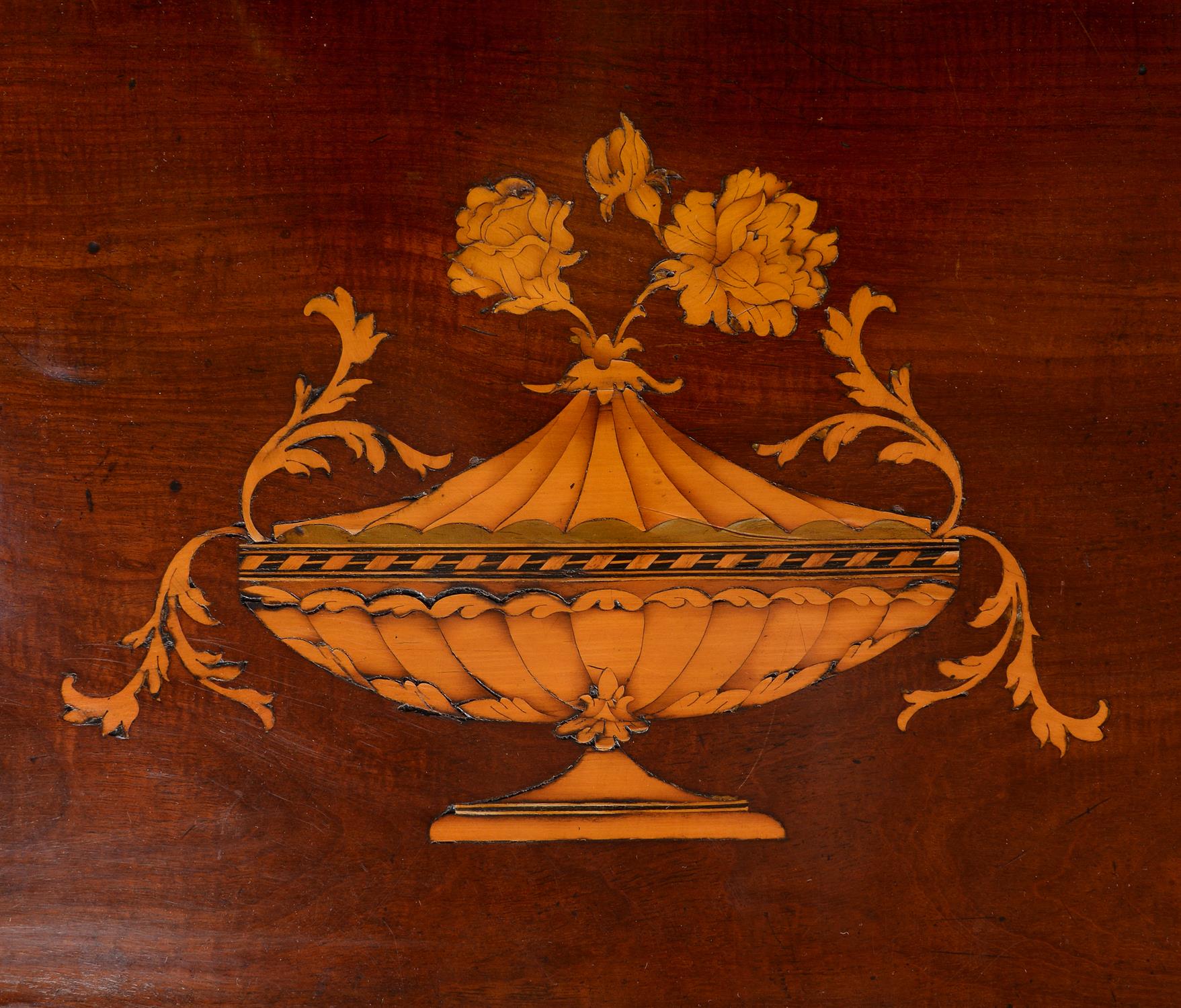 A George III mahogany, Goncalo Alves and marquetry bowfront pier table - Image 4 of 4