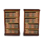 A pair of William IV mahogany open bookcases