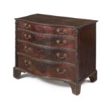 A George II mahogany serpentine dressing chest of drawers