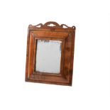 A William & Mary walnut cushion framed wall mirror