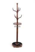 A George III mahogany hat and coat stand