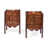 A matched pair of George III mahogany bedside commodes