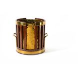 A George III mahogany and brass bound plate bucket