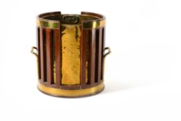 A George III mahogany and brass bound plate bucket