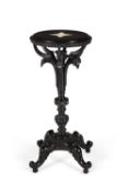 Y A Ceylonese ebony pedestal occasional table