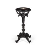 Y A Ceylonese ebony pedestal occasional table