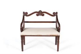 A Regency mahogany hall seat